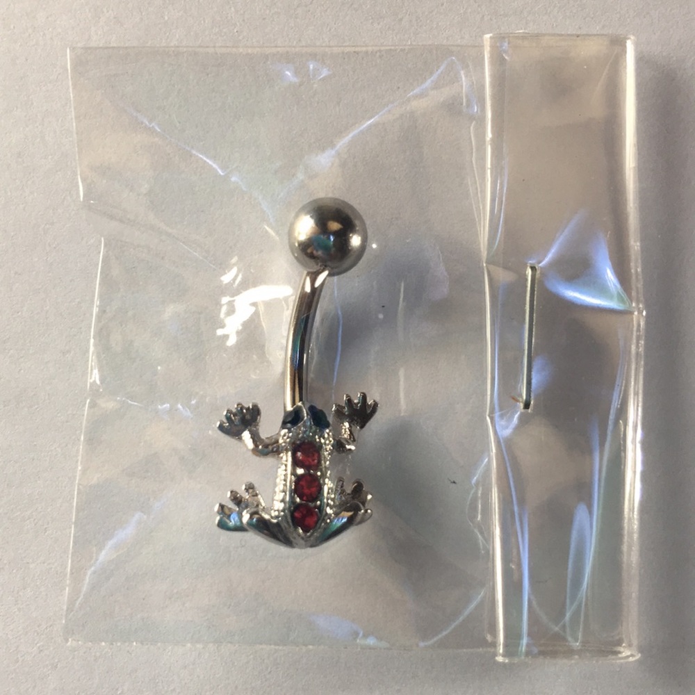 Frog naval ring with red jewels. Brand new.